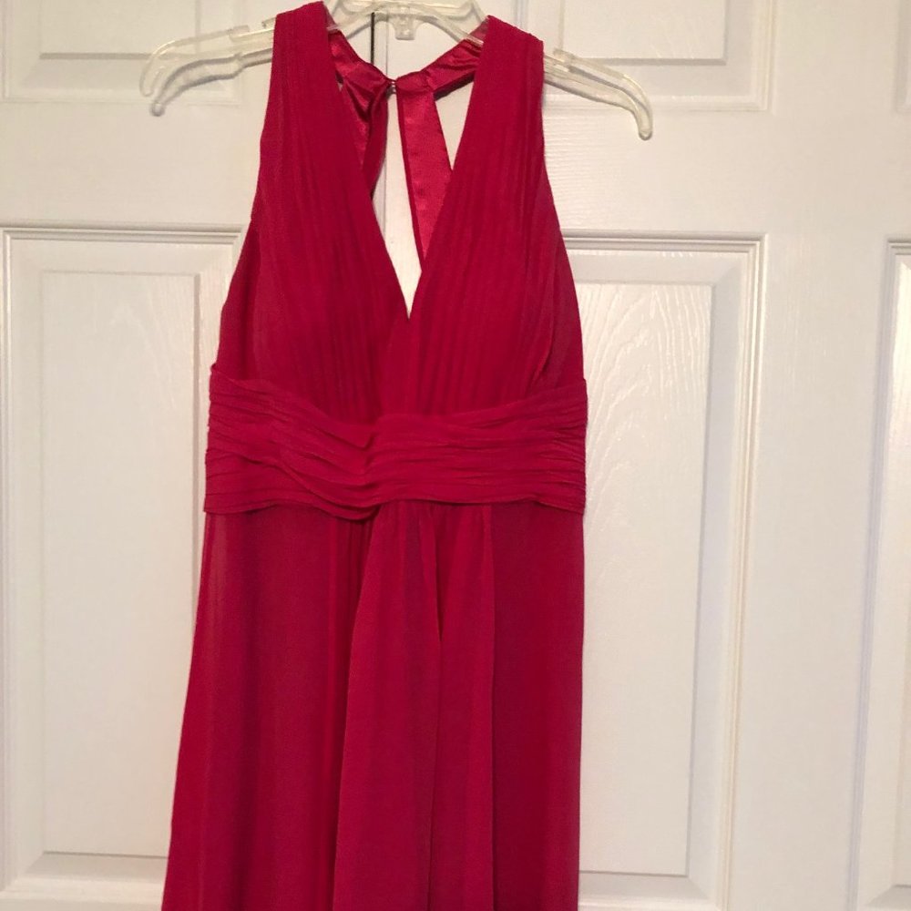 Ann Taylor fuchsia silk dress with built-in bra